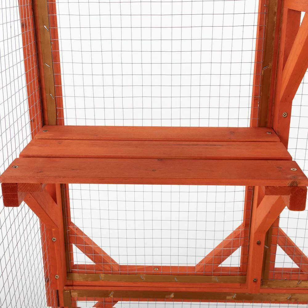 Wooden Cat Cage with Green Asphalt Roof, Galvanized Wire Mesh by Amucolo - Image 3