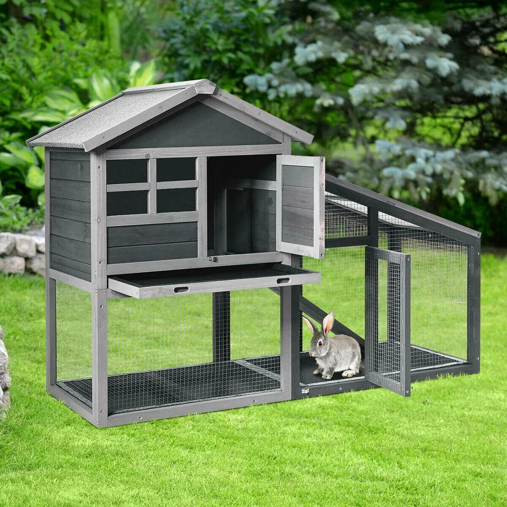 Wooden Chicken Coop with Ventilation Door and Removable Tray for Indoor and Outdoor by ANGELES HOME - Image 6