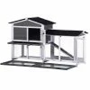 5.1 ft. x 1.7 ft x 3.1 ft. Small Animal House Pet Rabbit Hutch Wooden Chicken Coop with Tray and Ramp - Medium Gray by Angel Sar