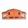 5.9 ft. x 1.7 ft. x 2.4 ft. Wood Rabbit Hutch Outdoor Small Animals House Chicken Coop with 2 Run Play Area - Large by Angel Sar