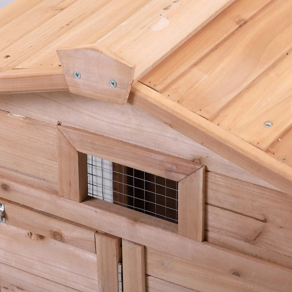 Rabbit Hutch, Outdoor Wooden Pet House Wooden Cage with Ventilation Gridding Fences, Openable Door by Amucolo - Image 5
