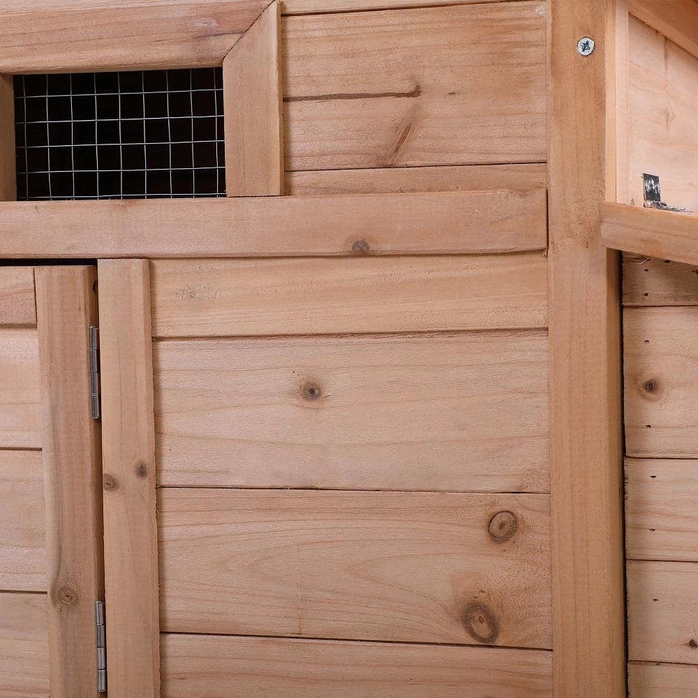 Rabbit Hutch, Outdoor Wooden Pet House Wooden Cage with Ventilation Gridding Fences, Openable Door by Amucolo - Image 6
