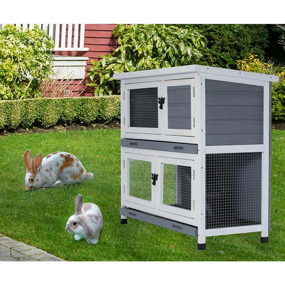 Two-layer indoors and outdoors wooden rabbit hutches, Wooden Pet House by Unbranded - Image 4