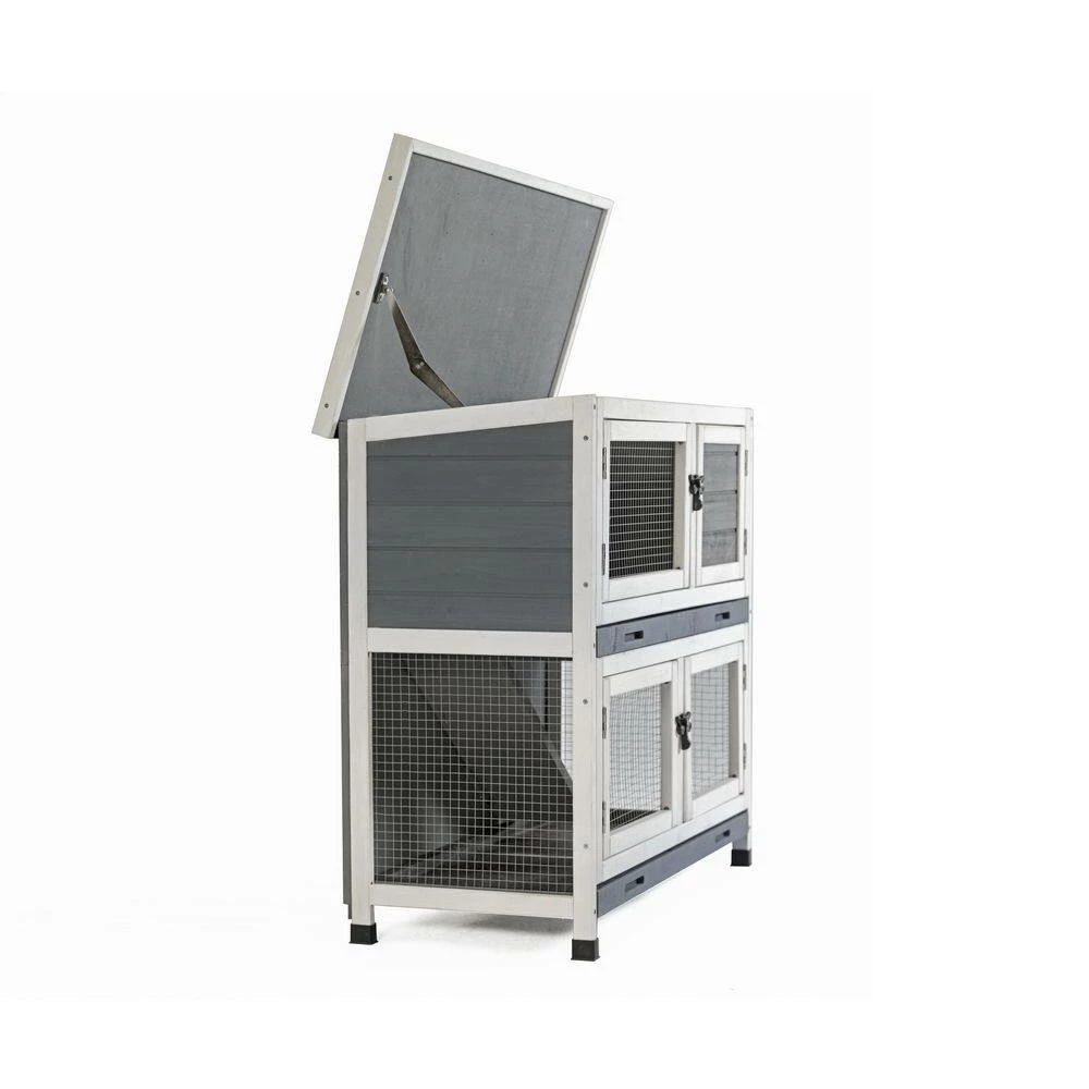 Two-layer indoors and outdoors wooden rabbit hutches, Wooden Pet House by Unbranded - Image 3