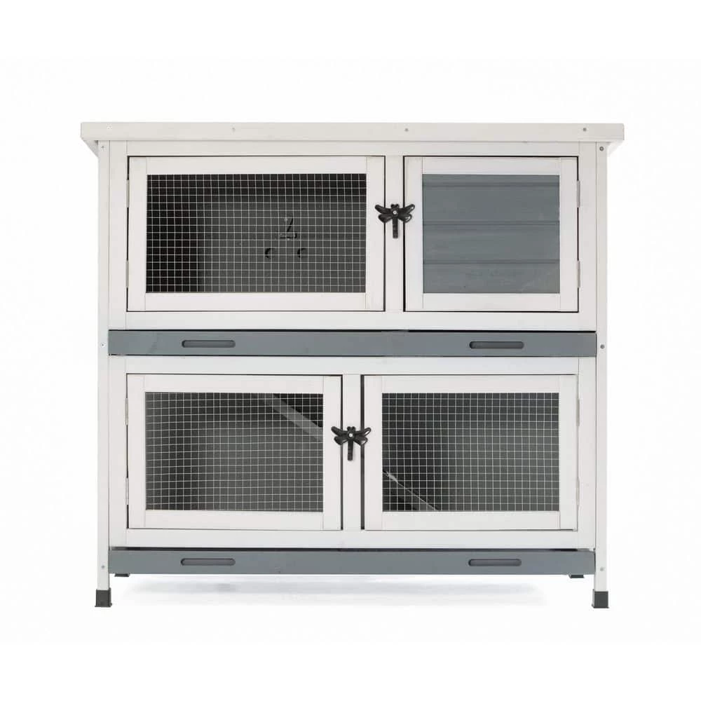 Two-layer indoors and outdoors wooden rabbit hutches, Wooden Pet House by Unbranded