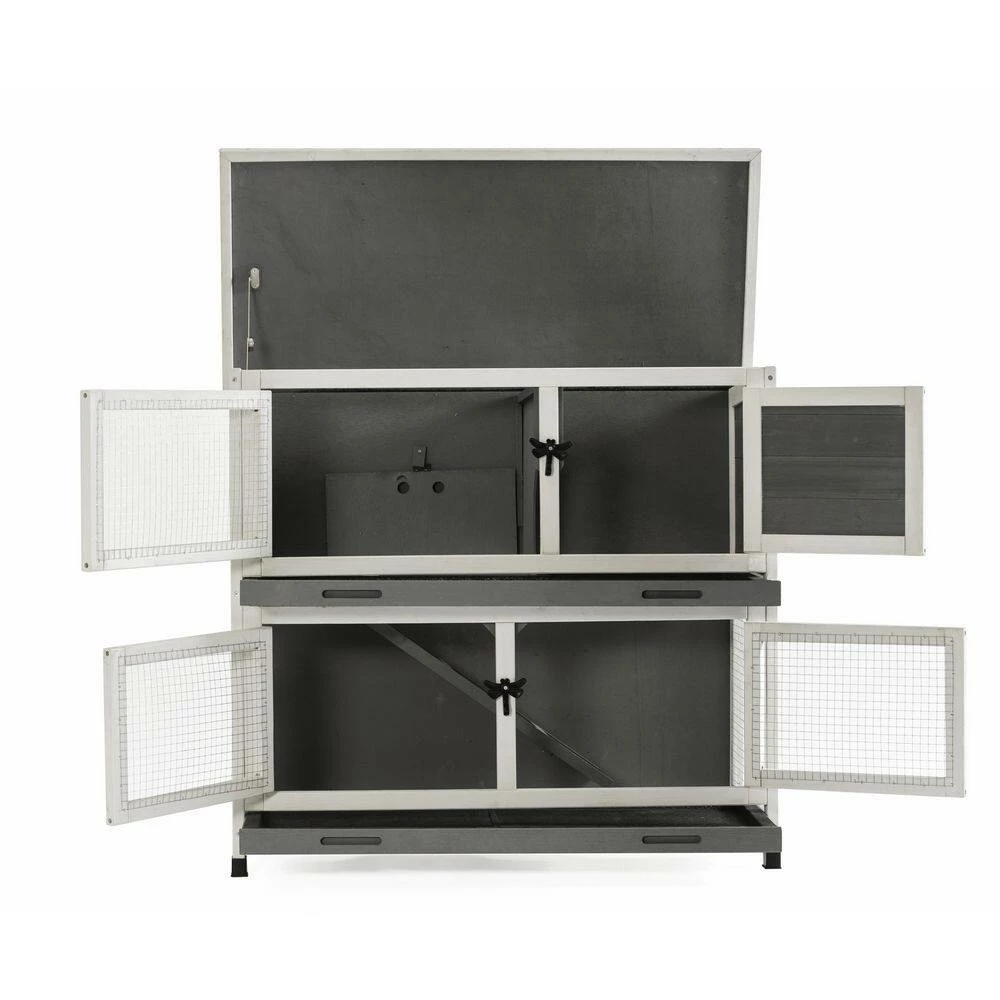 Two-layer indoors and outdoors wooden rabbit hutches, Wooden Pet House by Unbranded - Image 2