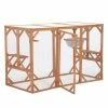Wooden Cat Catio Enclosure with Solar Flat Roof by Foobrues