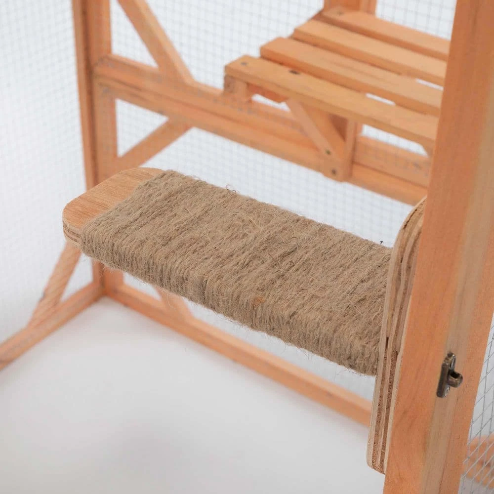 Wooden Cat Catio Enclosure with Solar Flat Roof by Foobrues - Image 10