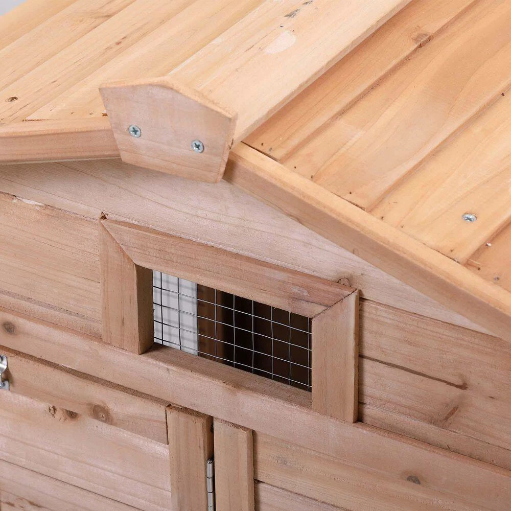 Outdoor Fir Wooden Pet Bunny House Wooden Cage in Natural by Foobrues - Image 2
