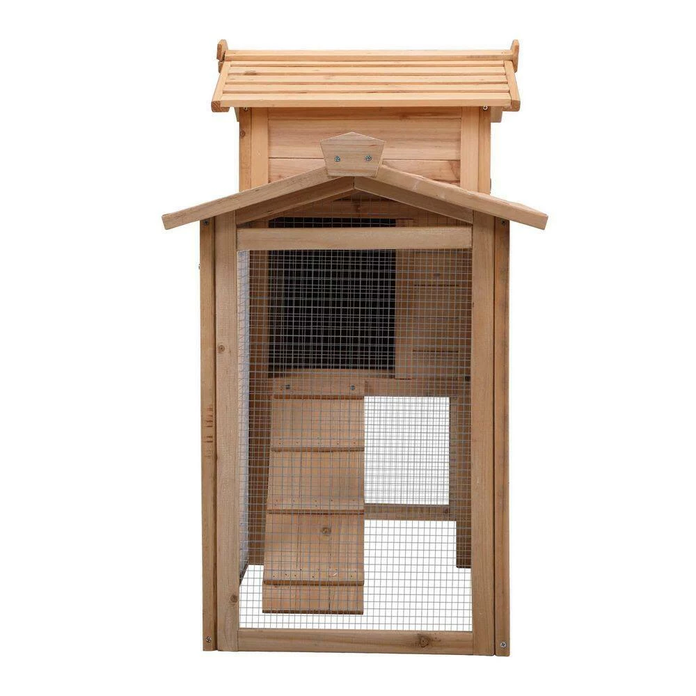 Outdoor Fir Wooden Pet Bunny House Wooden Cage in Natural by Foobrues - Image 6
