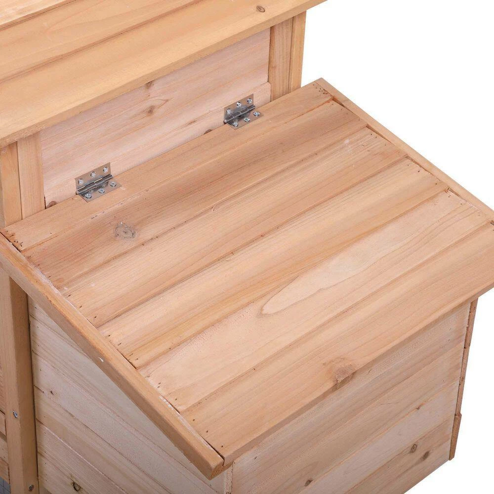 Outdoor Fir Wooden Pet Bunny House Wooden Cage in Natural by Foobrues - Image 8