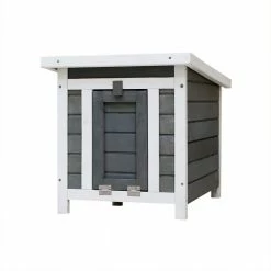 Weatherproof Wooden Outdoor Rabbit Hutch with Lockable Door and Openable Top for Small Animals by Amucolo