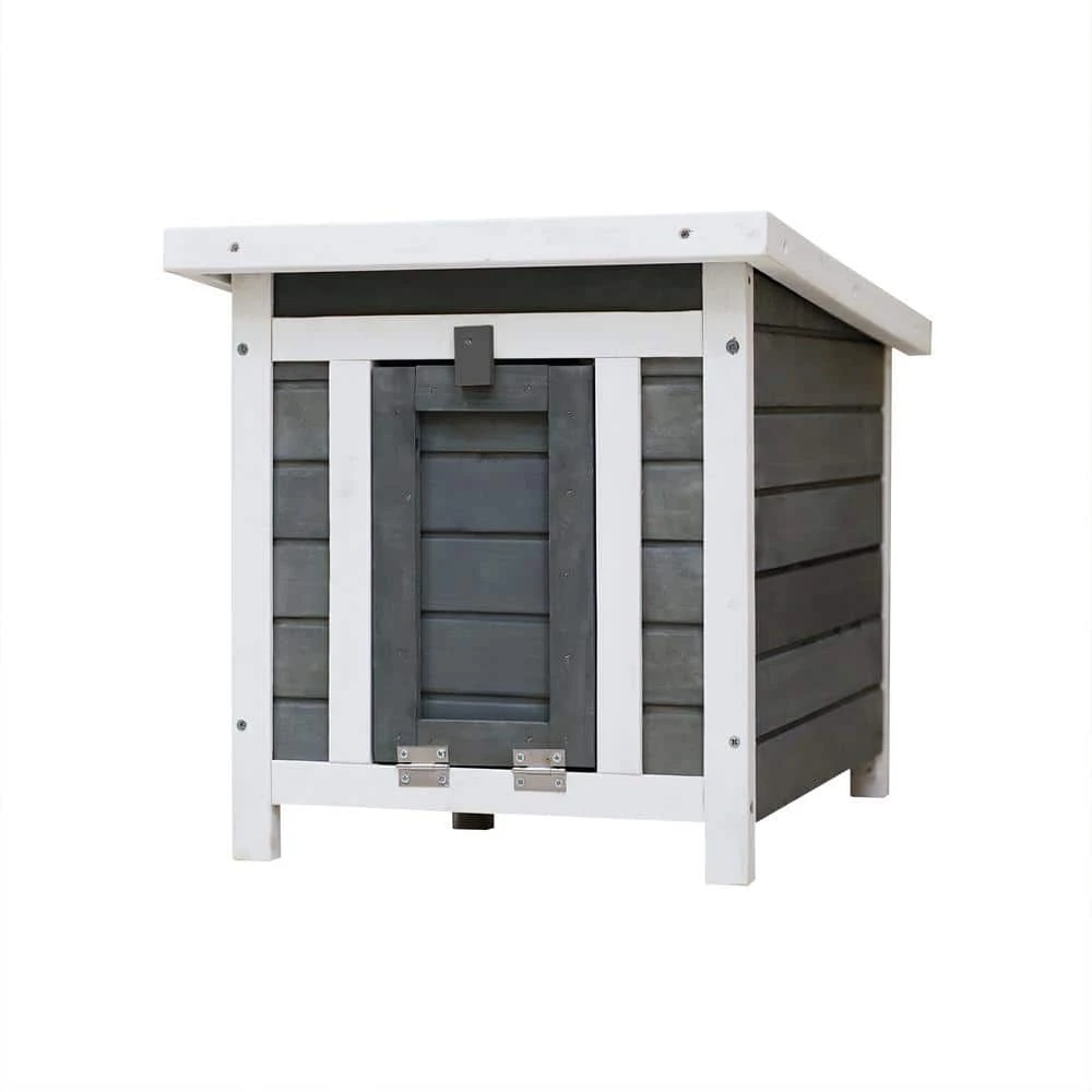 Weatherproof Wooden Outdoor Rabbit Hutch with Lockable Door and Openable Top for Small Animals by Amucolo