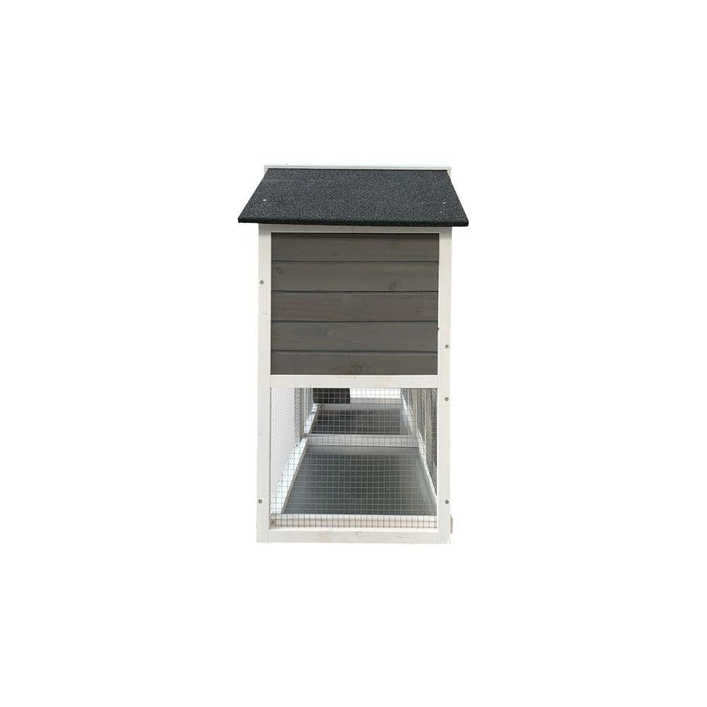 Wooden Outdoor Rabbit Hutch with Running Cage and Removable Tray Ramp by Amucolo - Image 3