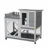 Rabbit Hutch with Balcony and Universal Wheels by COZIWOW