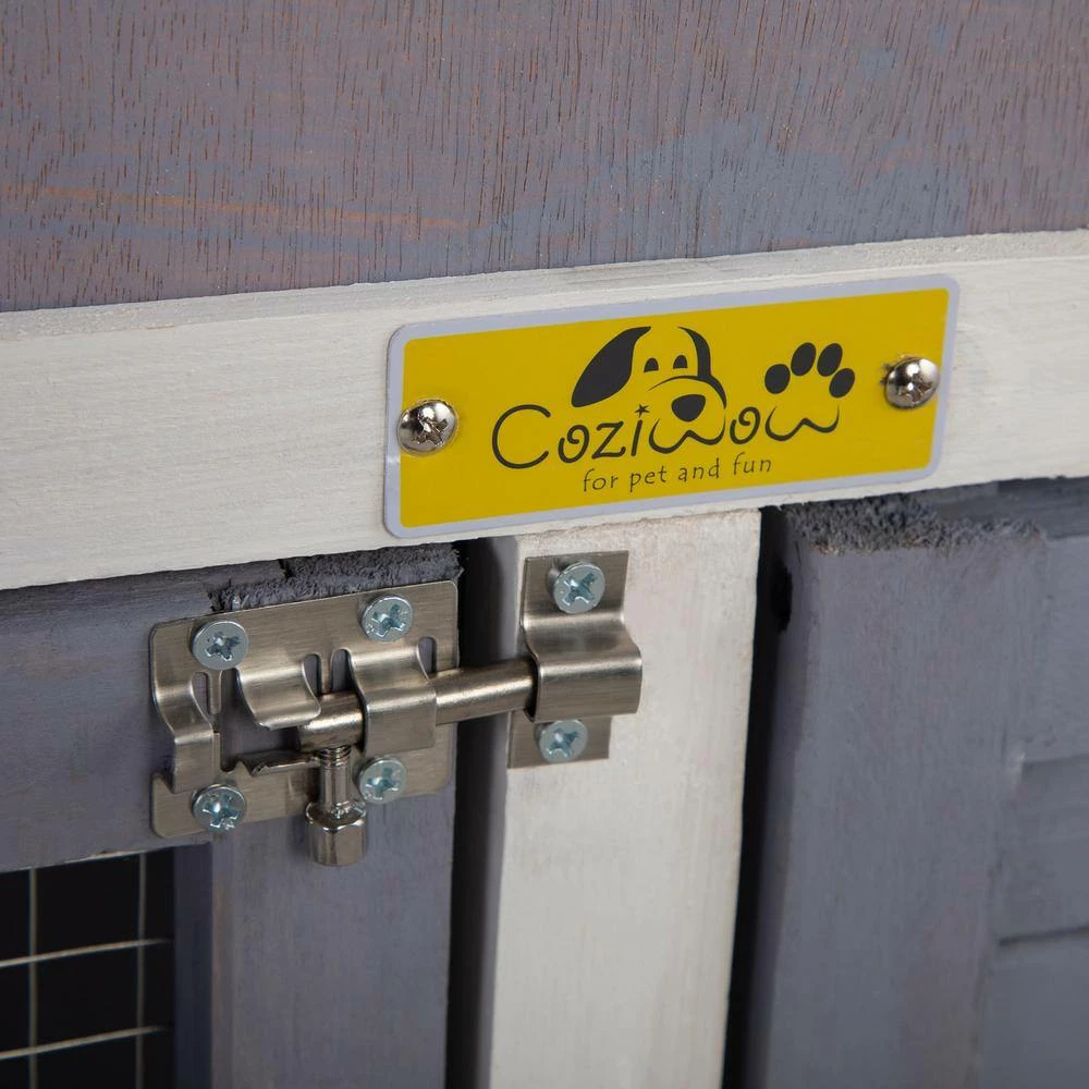 5 ft. x 1.9 ft. x 3 ft. Bunny House Small Animal House with Tray and Ramp by COZIWOW - Image 6