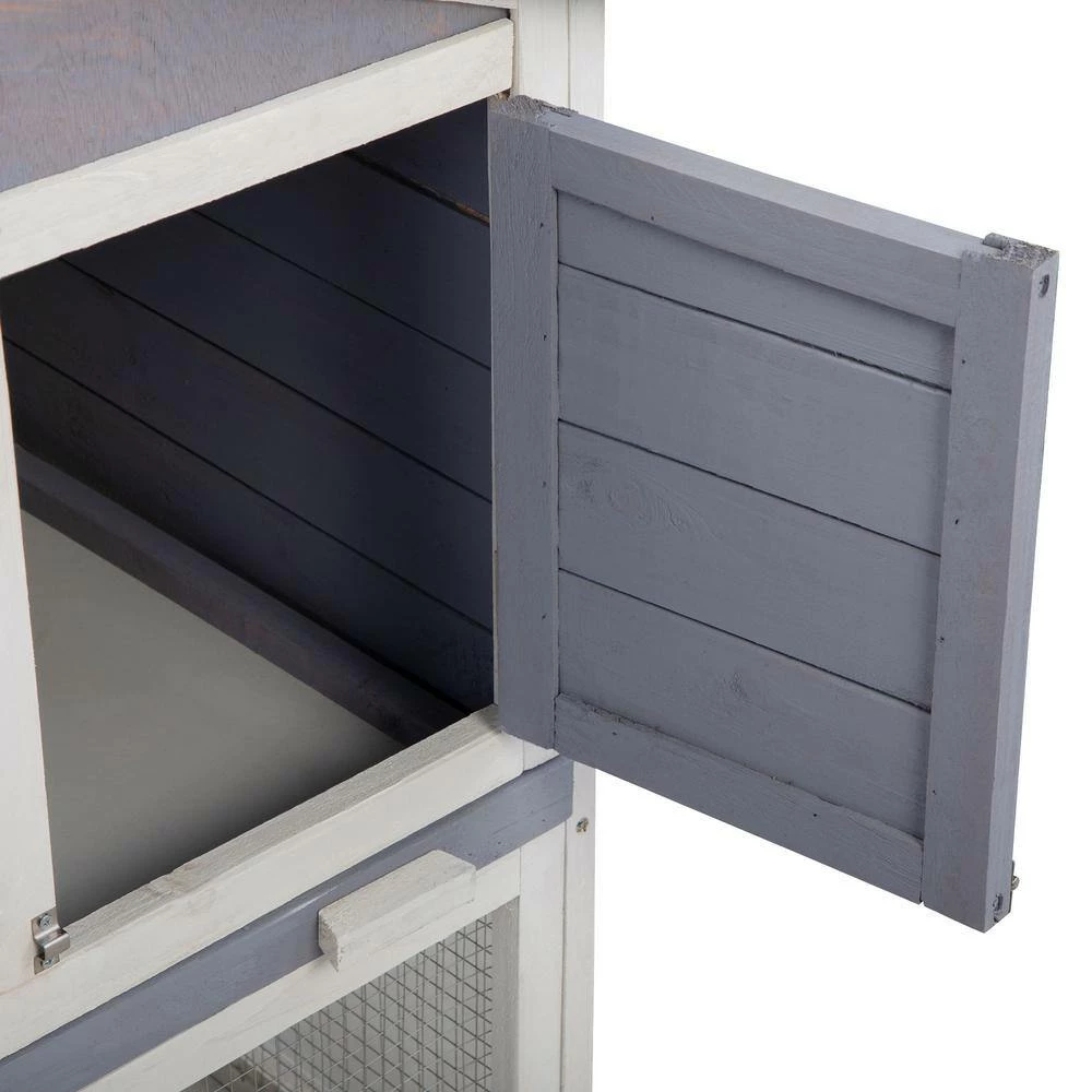 5 ft. x 1.9 ft. x 3 ft. Bunny House Small Animal House with Tray and Ramp by COZIWOW - Image 7