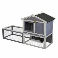 5 ft. x 1.9 ft. x 3 ft. Bunny House Small Animal House with Tray and Ramp by COZIWOW