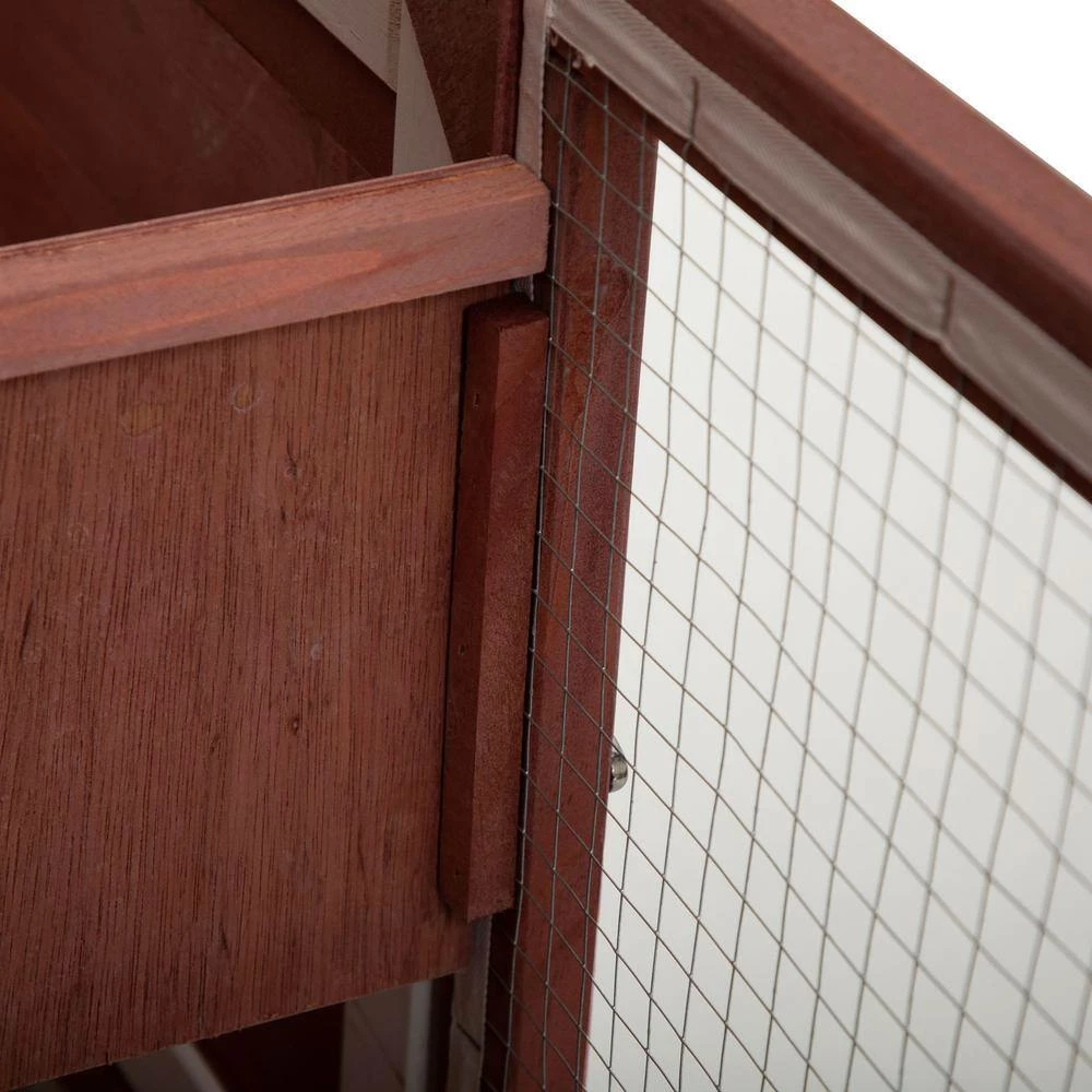 2.9 ft. x 1.4 ft. x 2.6 ft. 2-Tier Wood Bunny House Small Animal House by COZIWOW - Image 7