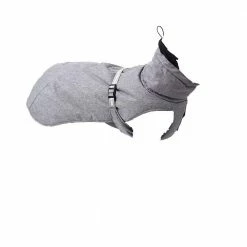 Size 2XL Gary Color Pet Dog Winter Jacket with Waterproof Warm Polyester Filling Fabric by Foobrues