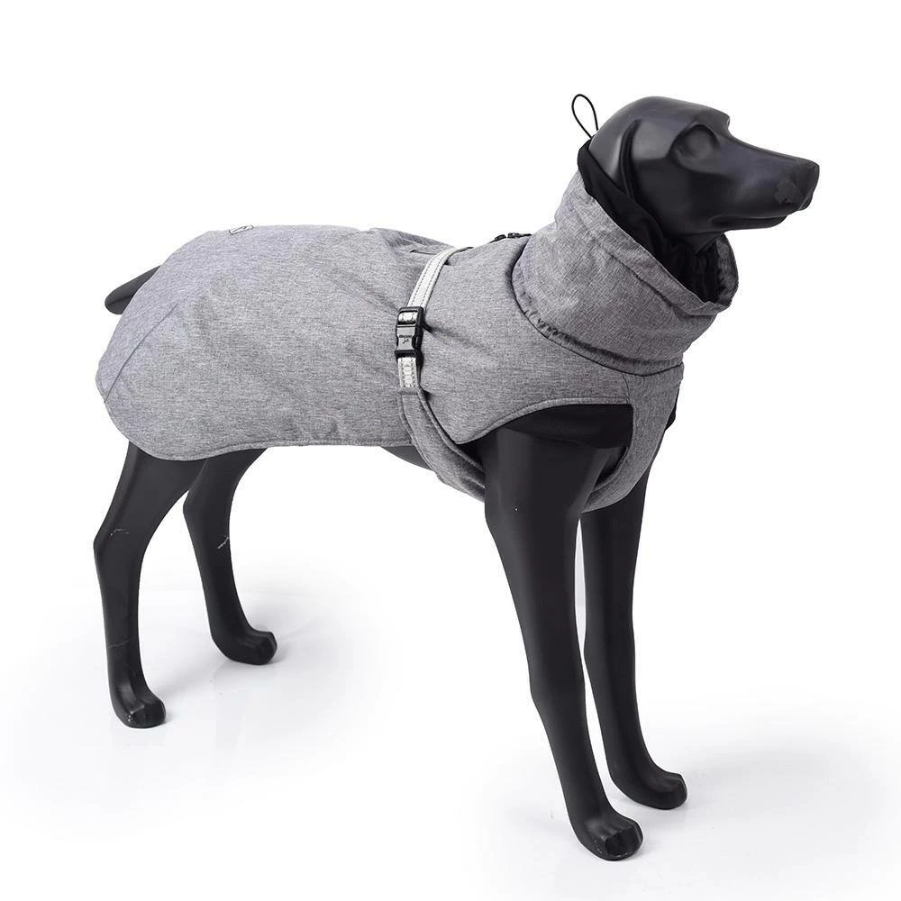 Size XL Gray Color Dog Winter Jacket with Waterproof Warm Polyester Filling Fabric by Foobrues - Image 5