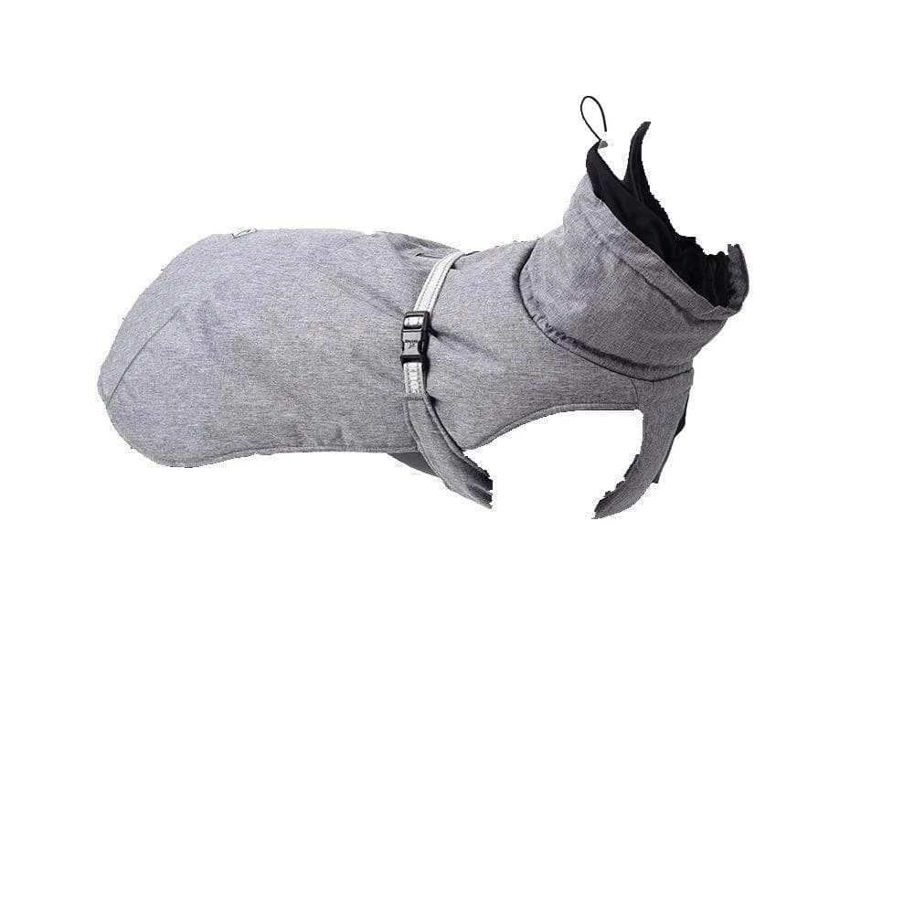 Size XL Gray Color Dog Winter Jacket with Waterproof Warm Polyester Filling Fabric by Foobrues