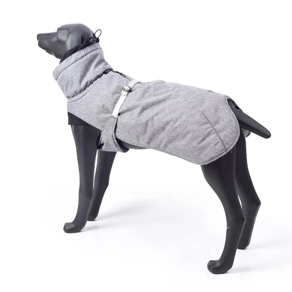 Size XL Gray Color Dog Winter Jacket with Waterproof Warm Polyester Filling Fabric by Foobrues - Image 4