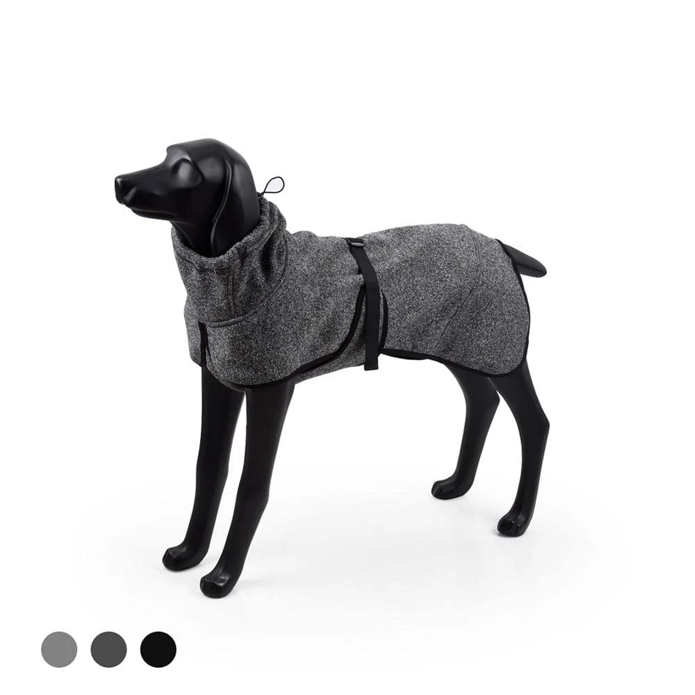Deep Gray Water Repellent Softshell Dog Jacket Pet Clothes for Spring Autumn in Large Size by Foobrues - Image 2