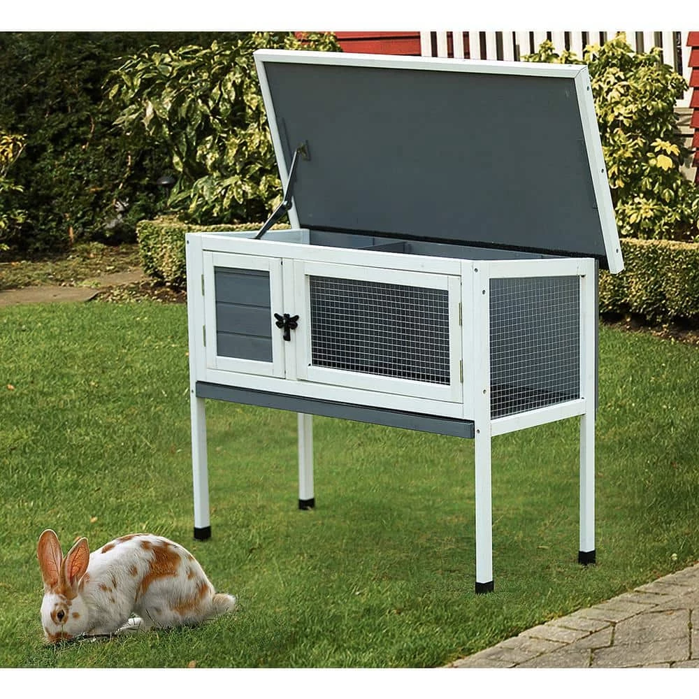 Wooden Small rabbit hutches Cement Grey Color by Foobrues - Image 3