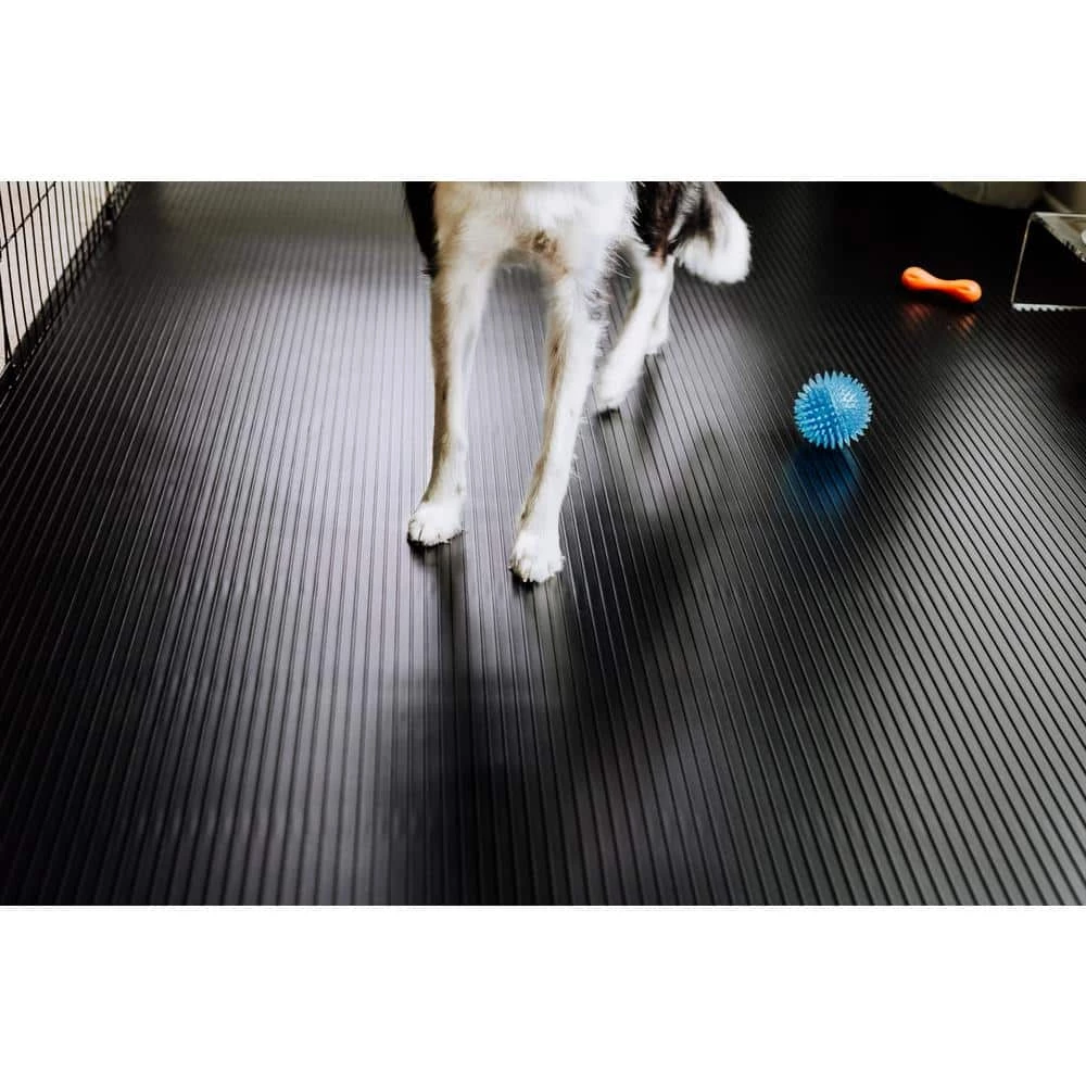 Midnight Black 5 ft. x 10 ft. Ribbed Pet Floor Protector by G-Floor - Image 6