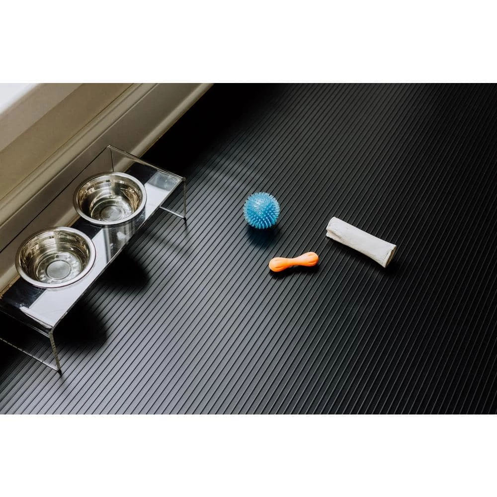 Midnight Black 5 ft. x 10 ft. Ribbed Pet Floor Protector by G-Floor - Image 3