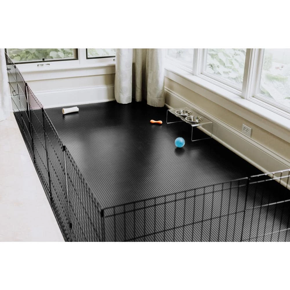 Midnight Black 5 ft. x 10 ft. Ribbed Pet Floor Protector by G-Floor - Image 4