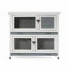 36 in. L x 18 in. H White 2-Layer Wooden Rabbit Cage by maocao hoom