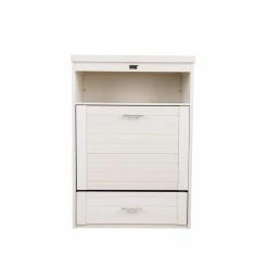 EcoFlex Dog Food Pantry/Double Dog Bowl in Antique White by New Age Pet