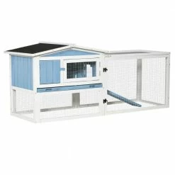Indoor/Outdoor 61"L Rabbit Hutch with Slide Out Tray, Detachable Run - 61.5"L x 22.75"W x 26.75"H by PawHut