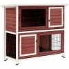 Outdoor/Indoor 2-Story Wooden Rabbit Hutch w/Ramp, No Leak Tray, Weatherproof & Openable Top - 48" L x 19.75" W x 41" H by PawHut