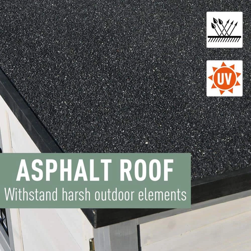 Grey Wooden Rabbit Hutch 4 Door House with Ramp, Removable Tray and Weatherproof Roof - Small by PawHut - Image 6