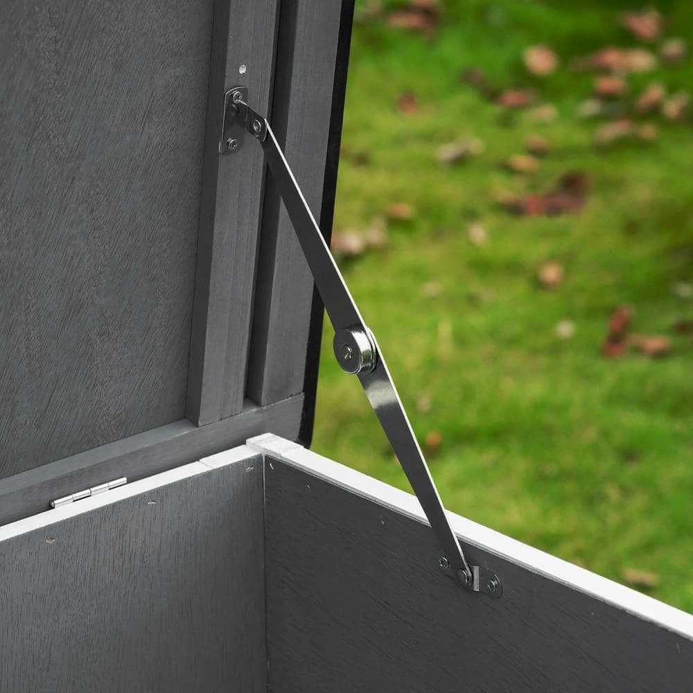 Grey Solid Wood Rabbit/Bunny Hutch with Ramp, Removable Tray and Weatherproof Roof by PawHut - Image 7