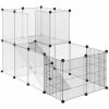 Pet Playpen DIY Small Animal Cage Portable Plastic Yard Fence for Rabbit Chinchilla Hedgehog Guinea Pig - 14 x 18 in by PawHut