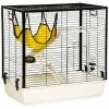 Small Animal Cage Habitat Indoor With Accessories Hammock Water Bottle Balcony Ramp Food Dish Yellow-31.5 in. by PawHut