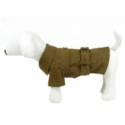 X-Small Static Olive Green Galore Back-Buckled Fashion Wool Dog Coat by PET LIFE
