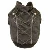 Small Dark Choco Brown Wuff-Rider Fashion Suede Stitched Dog Coat by PET LIFE