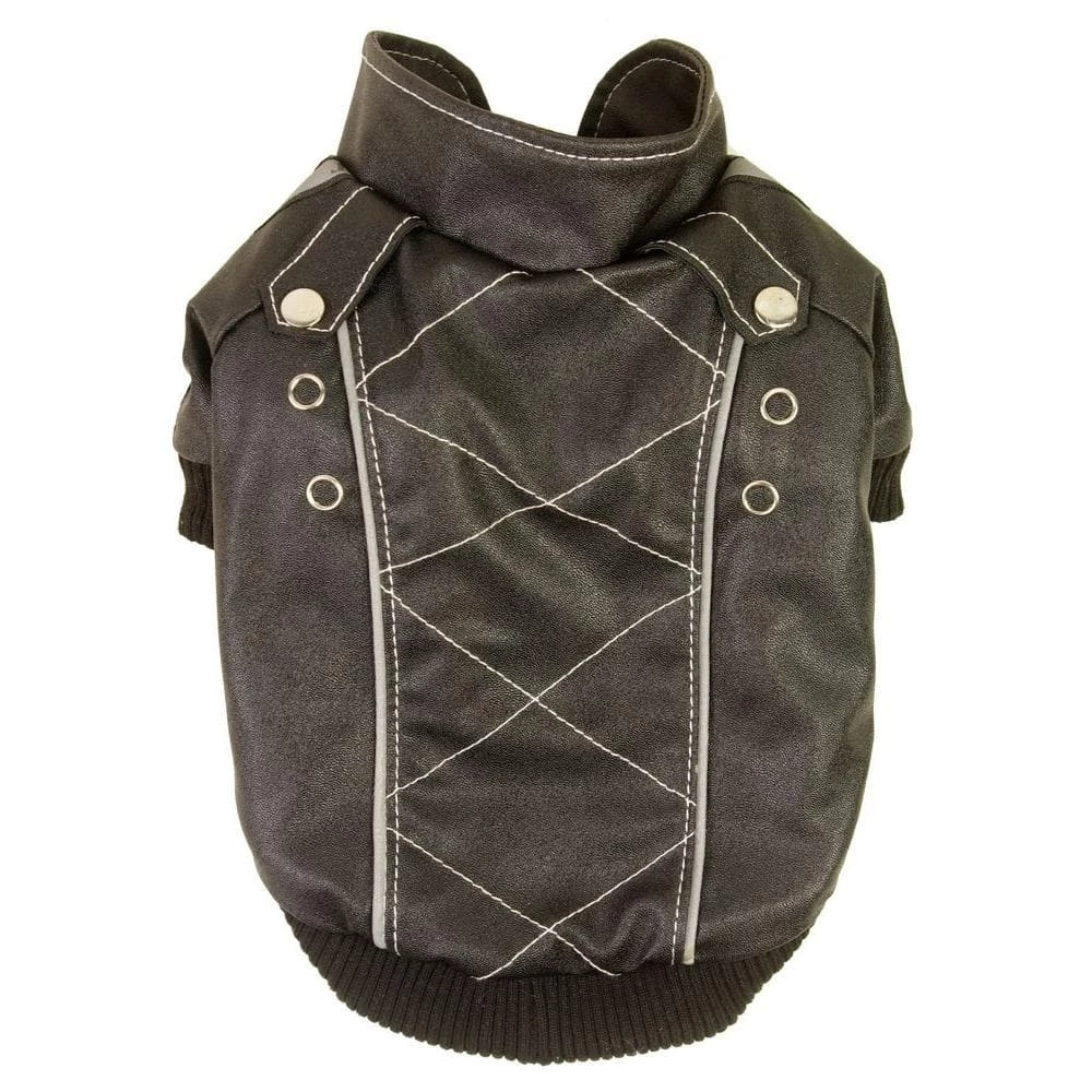 Small Dark Choco Brown Wuff-Rider Fashion Suede Stitched Dog Coat by PET LIFE