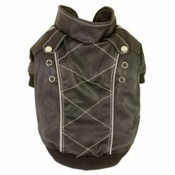 X-Small Dark Choco Brown Wuff-Rider Fashion Suede Stitched Dog Coat by PET LIFE