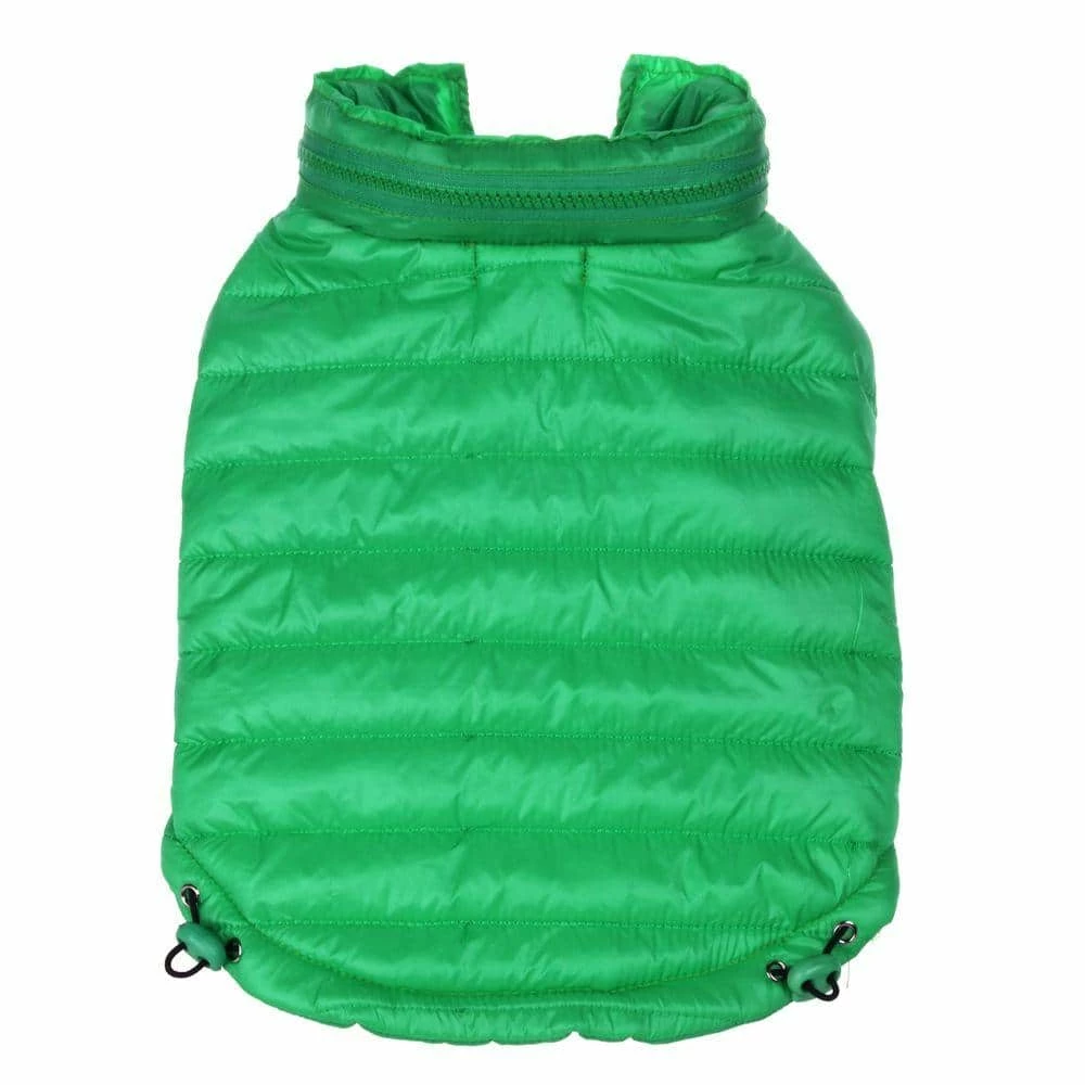 Small Fresh Green Lightweight Adjustable Sporty Avalanche Dog Coat with Removable Pop Out Collared Hood by PET LIFE - Image 2