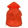 Small Burst Orange Lightweight Adjustable Sporty Avalanche Dog Coat with Removable Pop Out Collared Hood by PET LIFE