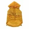 X-Small Sporty Mustard Lightweight Adjustable Sporty Avalanche Dog Coat with Removable Pop Out Collared Hood by PET LIFE