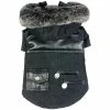 X-Small Black Ruff-Choppered Denim Fashioned Wool Dog Coat by PET LIFE
