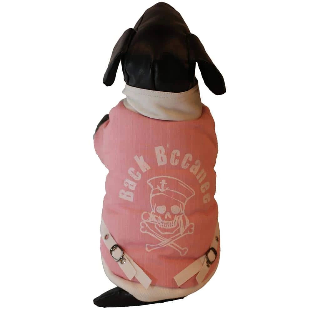 Small Pink Varsity-Buckled Collared Pet Coat by PET LIFE - Image 2