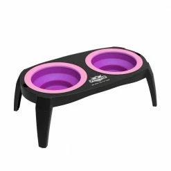 16 oz. Silicone Elevated Pet Bowls with Nonslip Stand in Pink by Petmaker